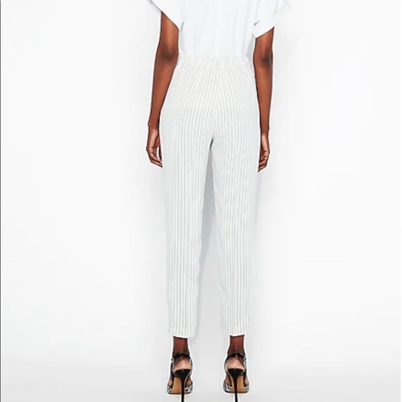 Express Ankle High Rise Pinstripe Trouser - Picture 2 of 6